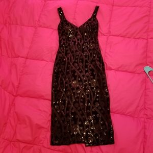 Black sequined pencil dress